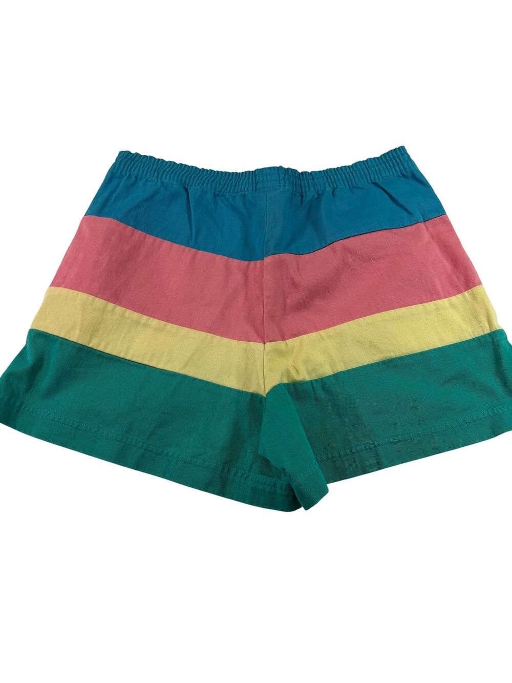 NWT VTG 90s Ralph Lauren Pastel Striped Elastic Shorts, Mens Size M, 100% Cotton